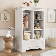 Bellemave® Open Children's Wardrobe with a Hanging Rod and Open Shelves, One Large Drawer