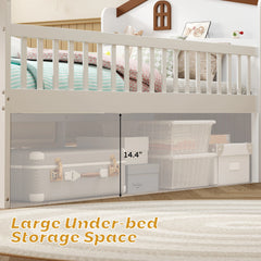Bellemave® Twin Size Wooden Platform Bed with Storage 4 Drawers,Guardrail Headboard and Ladder