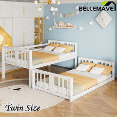 Bellemave® Twin Size Bunk Bed with Ladder