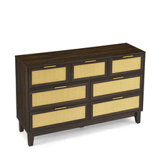 Bellemave® Modern Rattan Dresser with 7 Drawers