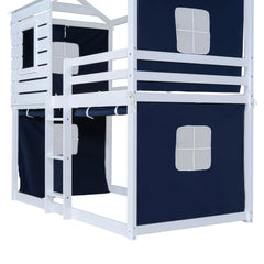 Bellemave® Wood House Bunk Bed with Tent Bellemave®