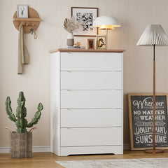 Bellemave® Modern 5 Drawers Dresser with Drawers Hidden handle Design