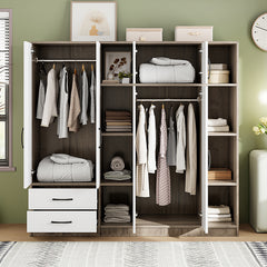 Bellemave® 6-Door Wardrobe with Shelves and Drawers