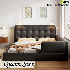 Bellemave® Queen Size Upholstered Platform Bed with 2 Reading Lights