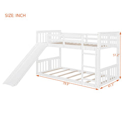 Bellemave® Twin Size Bunk Bed with Slide and Ladder