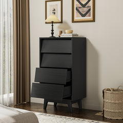 Bellemave® 4 Drawer Double Dresser Features Vintage-style and Bevel Design