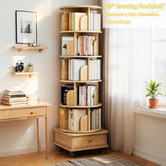 Bellemave® Rotating Bookshelf, 360¡ã Display Round Stackable Spinning Bookshelf, Revolving Round Book Shelf, Space-Saving