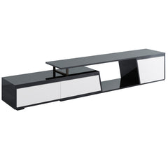 Bellemave® Modern Minimalist Rectangle Extendable TV Stand with 2 Drawers and 1 Cabinet