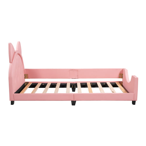 Bellemave Twin Size Upholstered Daybed with Carton Ears Shaped Headboard