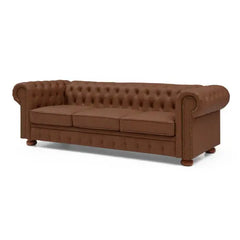 Bellemave 88.5" Classic Chesterfield Sofa Faux Leather Bellemave