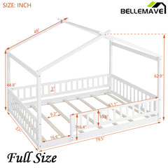 Bellemave® Montessori House Bed with Fence