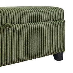 Bellemave® Fashion Corduroy Fabric Green Upholstered Large Storage Rectangular Bench