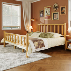 Bellemave® Rustic Style Pure Solid Pine Cylinder Construction Bed