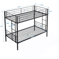 Bellemave® Twin Size Metal Bunk Bed