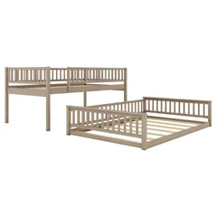 Bellemave® Full XL over Queen Bunk Bed with Ladder and Guardrails Bellemave®