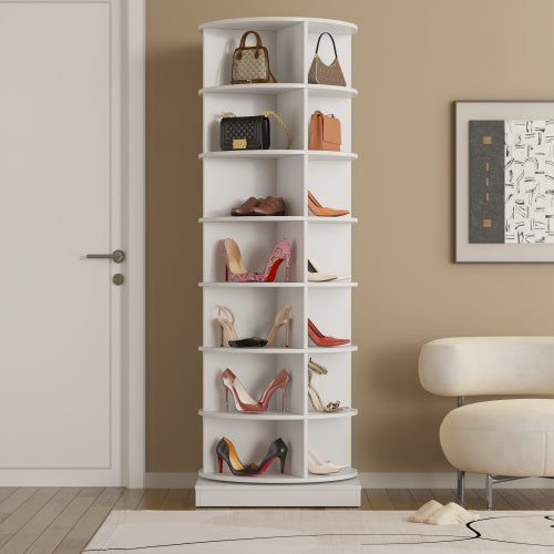 Bellemave® 360 Rotating Shoe Cabinet with 7 Layers Can Accommodate Up to 28 Paris Shoes