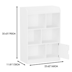 Bellemave® Kids Bookcase with 6 Compartments, Freestanding Shelves and Cube Organizer