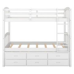 Bellemave® Twin Size Bunk Bed with Trundle Bed and 3 Drawers