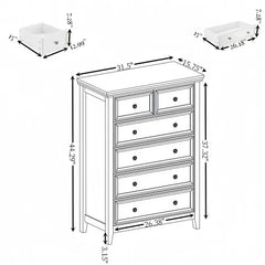 Bellemave® Modern Tall Chest of Drawers Closet Organizers & Storage Clothes with 6 drawers Bellemave®