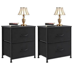 Bellemave® Metal Frame and Wood Top Drawers Dresser Chest with 2 Fabric Drawers Bellemave®