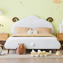 Bellemave® Upholstered Platform Bed with Sheep-Shaped Headboard Bellemave®