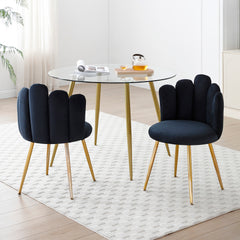 Bellemave® Modern Velvet Dining Chairs Set of 2, with Golden Metal Legs