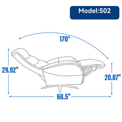 Bellemave® Dual Motor 270° Swivel Power Recliner Chair With Heavy Duty Motion Mechanism, USB and Type-C Charging Ports.