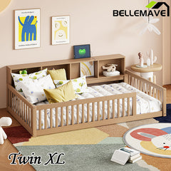 Bellemave® Twin XL Size Wood Daybed with Storage Cabinets and USB Ports