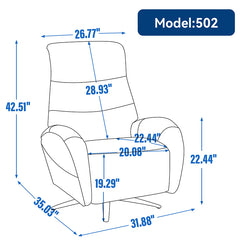 Bellemave® Dual Motor 270° Swivel Power Recliner Chair With Heavy Duty Motion Mechanism, USB and Type-C Charging Ports.