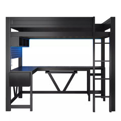 gaming loft bed with charging station and USB ports