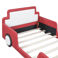 Bellemave® Twin Size Race Car-Shaped Platform Bed with Wheels Bellemave®