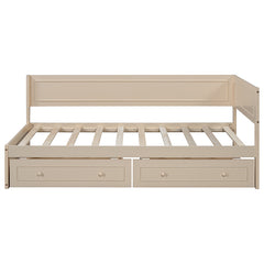 Bellemave® Twin Size Wood Daybed with 2 Drawers and Guardrail