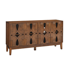 Bellemave® 60.5" Mid Century Modern Sideboard Buffet Cabinet with 4 Doors & Adjustable Shelves