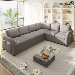 Gray reversible chaise sectional couch