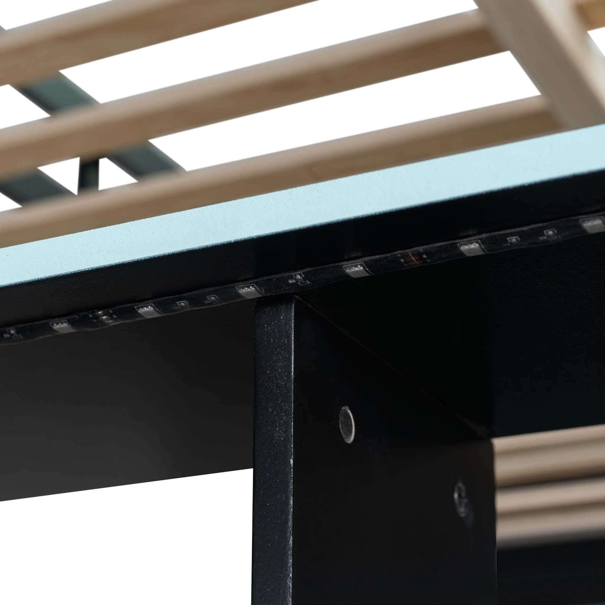 Bellemave® Gaming Loft Bed with Desk and Shelves,Esports Design for PC & Console Gamers,Full Size Wood Loft Bed Frame with RGB Light Bellemave®