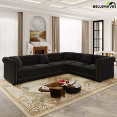 Black Convertible Sectional Sofa Bed Extended