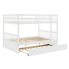 Bellemave® Full Size Convertible Bunk Bed with Trundle, Ladder and Safety Rails Bellemave®