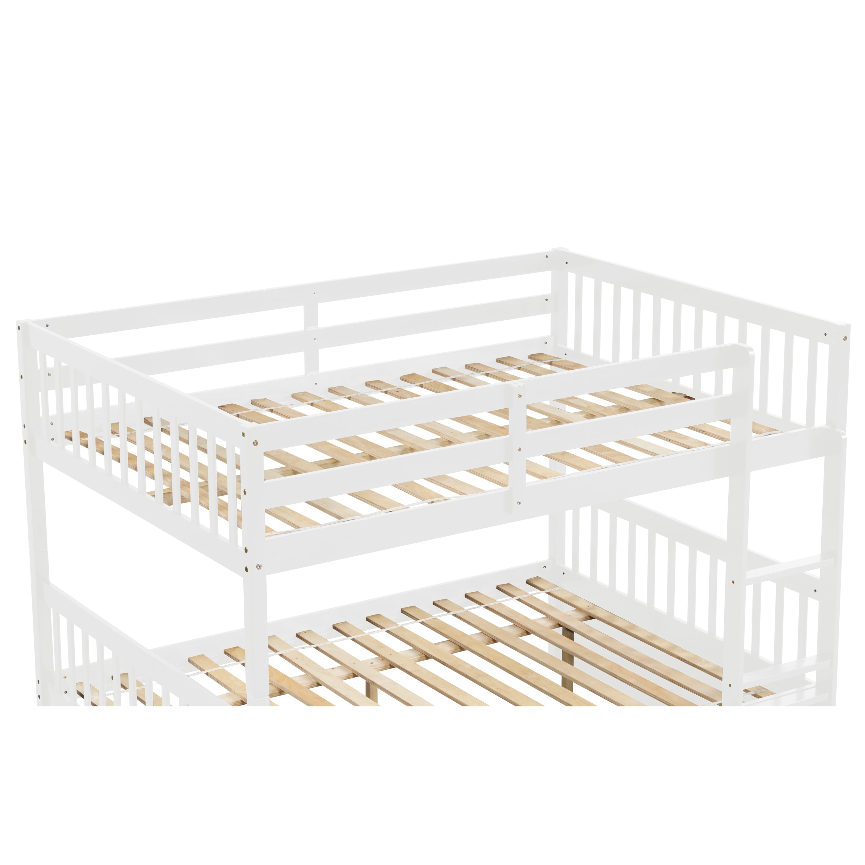 Bellemave® Full Size Convertible Bunk Bed with Trundle, Ladder and Safety Rails Bellemave®