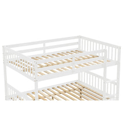 Bellemave® Full Size Convertible Bunk Bed with Trundle, Ladder and Safety Rails Bellemave®