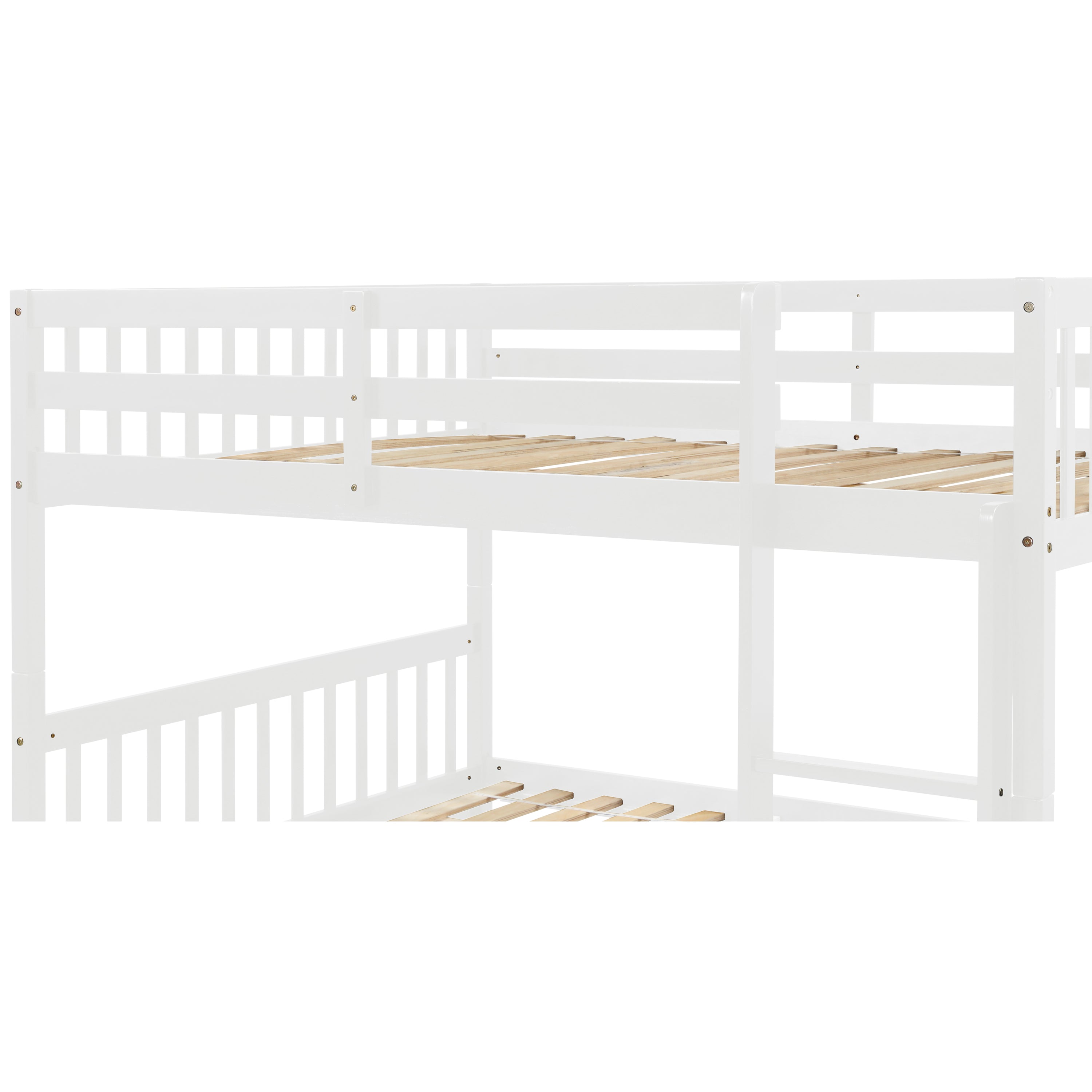Bellemave® Full Size Convertible Bunk Bed with Trundle, Ladder and Safety Rails Bellemave®