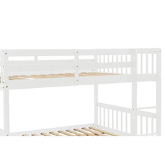 Bellemave® Full Size Convertible Bunk Bed with Trundle, Ladder and Safety Rails Bellemave®