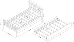 Bellemave® Twin Size Platform Bed with Trundle, Headboard and Footboard Bellemave®