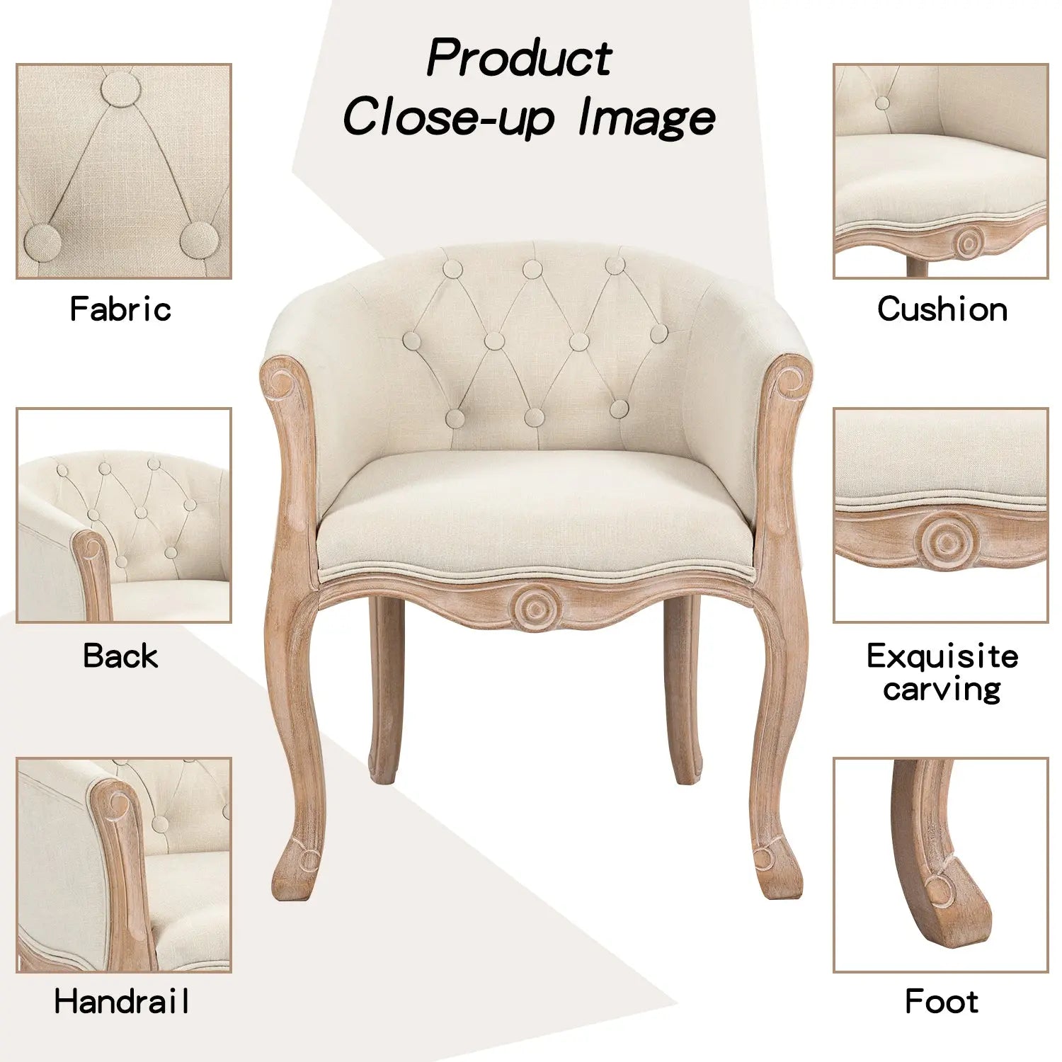 Bellemave® Vintage Tufted Upholstered Chair Bellemave®