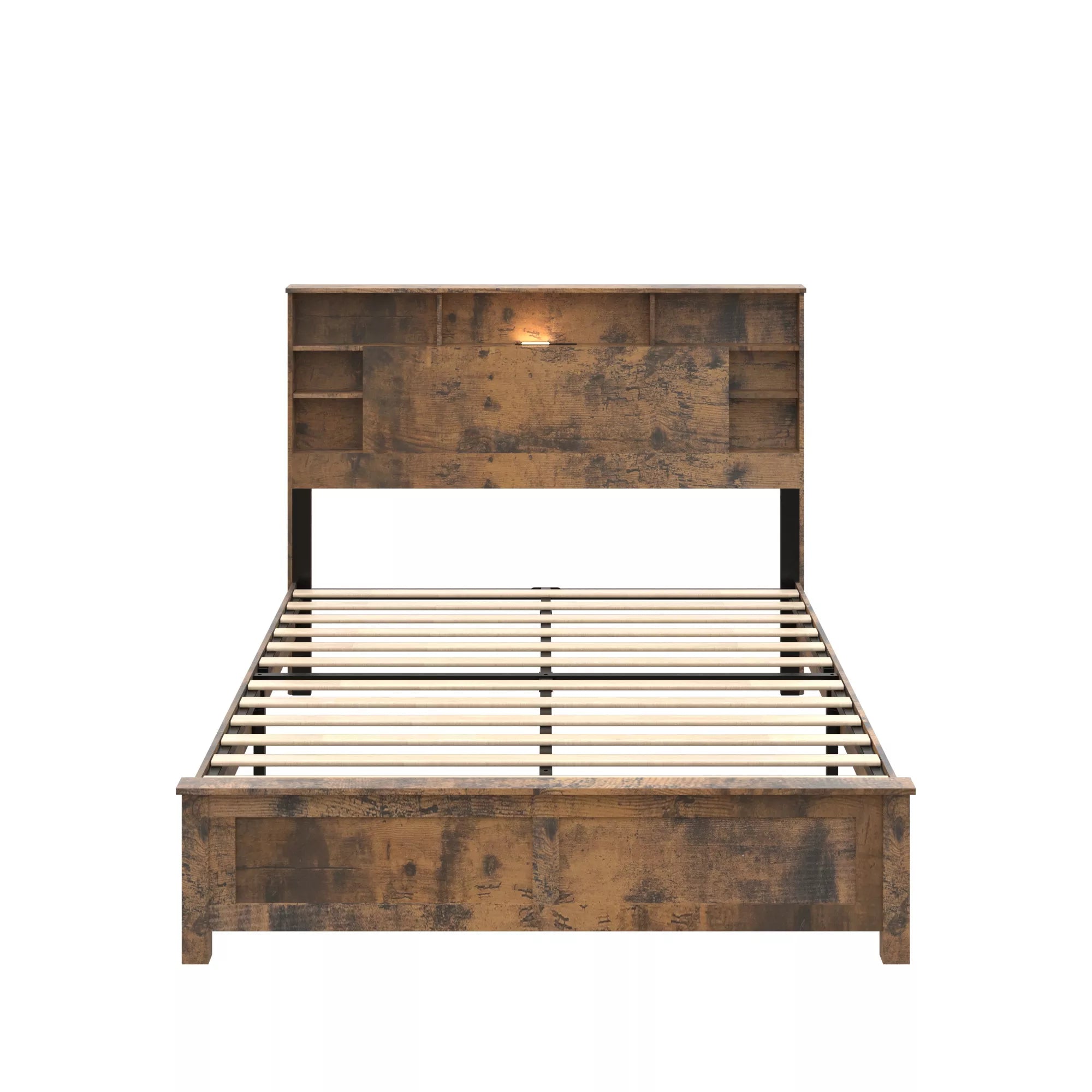 Wood Platform Bed Frame Front View