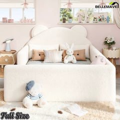 Full size teddy fabric floor bed for kids bedroom