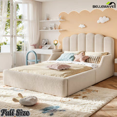 Full Size Teddy Fabric Kids Bed Setup