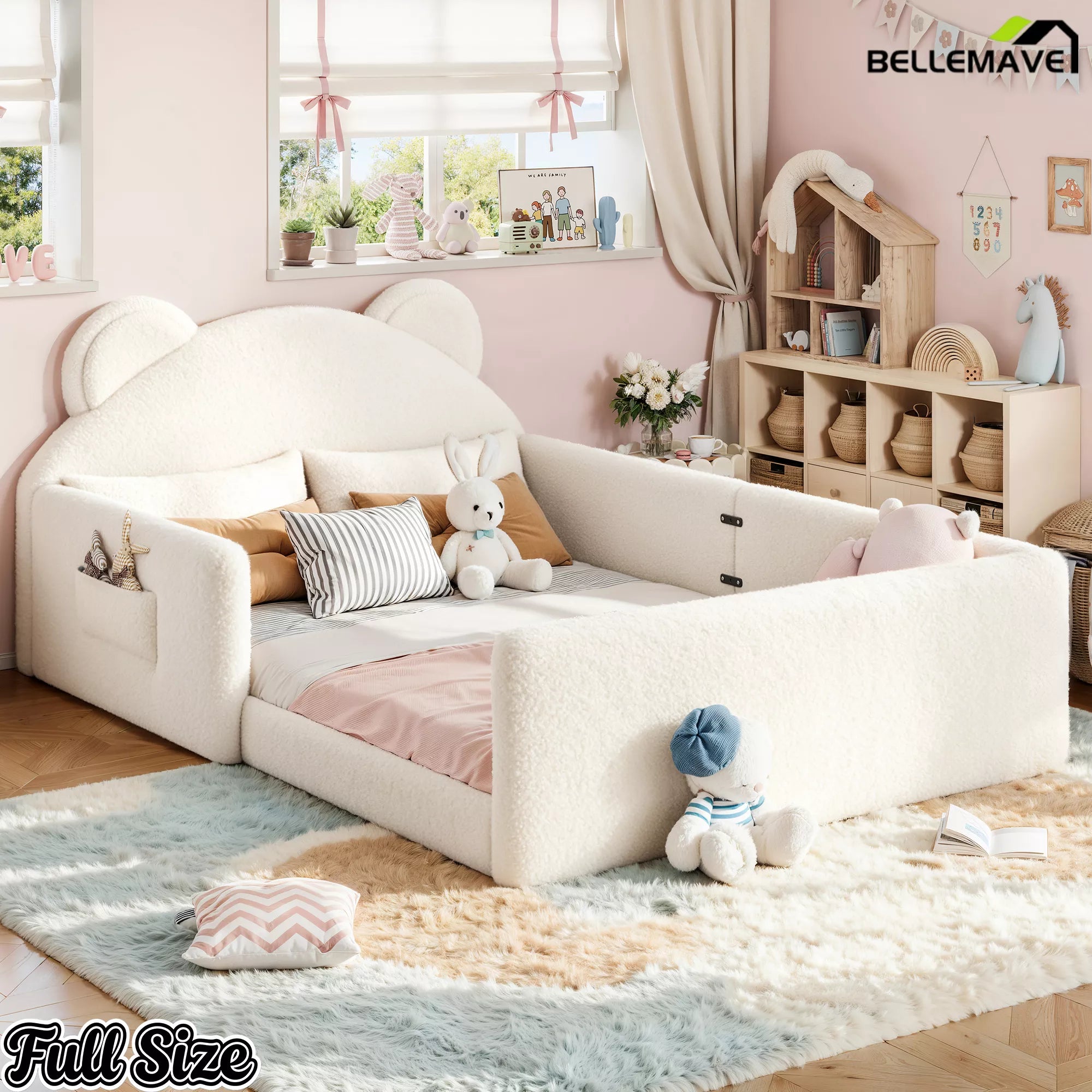 Full size bear shaped children bed frame design