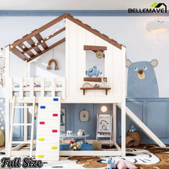 Full house loft bed with window and roof design