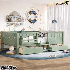 Bellemave® Kids Bed with Built-In Bookshelves, Storage Drawers & Staircase