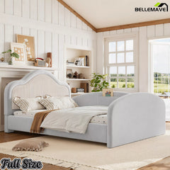 Full Size Low Floor Upholstered Bed Gray